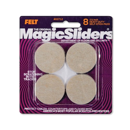 Magic Sliders Magic Sliders Felt Self Adhesive Protective Pads Oatmeal Round 1-1/2 in. W X 1-1/2 in. L 8 pk 63712